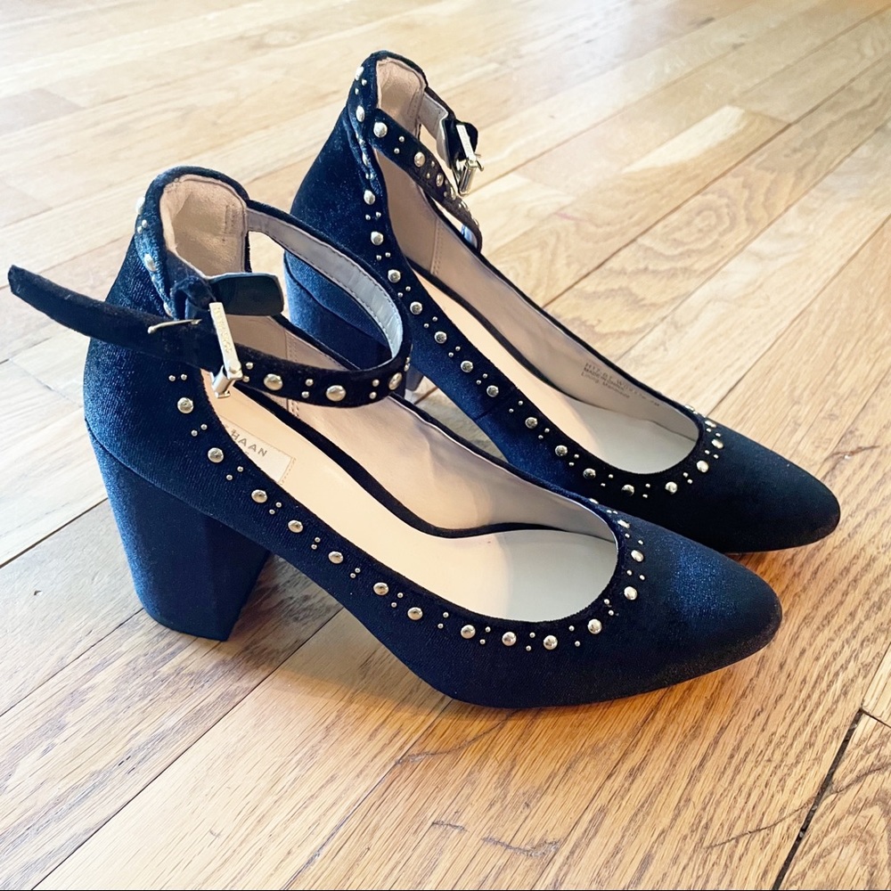 Cole Haan babies black studded velvet size 7B
